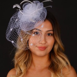 Kırık Beyaz Nikah Şapkası Vualet Melis Gelin Aksesuarı Saç Aksesuarı-VUALET-1045