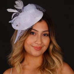 Kırık Beyaz Nikah Şapkası Vualet Selin Gelin Aksesuarı Saç Aksesuarı-VUALET-1046