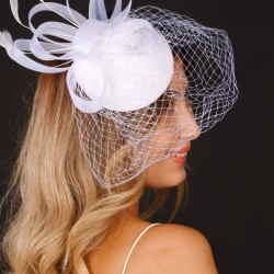 Kırık Beyaz Nikah Şapkası Vualet Selda Gelin Aksesuarı Saç Aksesuarı-VUALET-1047