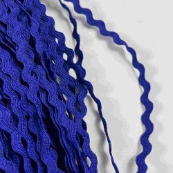 Saks Mavi WaveLace Dalgalı Dekoratif Şerit Kenar S&uuml;s&uuml; &ndash; 1 cm İnce Zigzag Şerit 5 Metre-WAVELACE-1