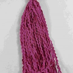 Koyu Fuşya WaveLace Dalgalı Dekoratif Şerit Kenar S&uuml;s&uuml; &ndash; 1 cm İnce Zigzag Şerit 5 Metre-WAVELACE-10