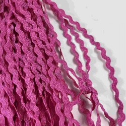 Koyu Fuşya WaveLace Dalgalı Dekoratif Şerit Kenar S&uuml;s&uuml; &ndash; 1 cm İnce Zigzag Şerit 5 Metre-WAVELACE-10