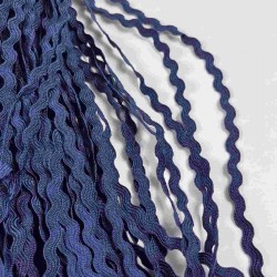 Lacivert WaveLace Dalgalı Dekoratif Şerit Kenar S&uuml;s&uuml; &ndash; 1 cm İnce Zigzag Şerit 5 Metre-WAVELACE-11