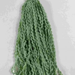 Fıstık Yeşil WaveLace Dalgalı Dekoratif Şerit Kenar S&uuml;s&uuml; &ndash; 1 cm İnce Zigzag Şerit 5 Metre-WAVELACE-12