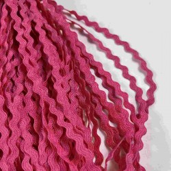 Fuşya WaveLace Dalgalı Dekoratif Şerit Kenar S&uuml;s&uuml; &ndash; 1 cm İnce Zigzag Şerit 5 Metre-WAVELACE-13