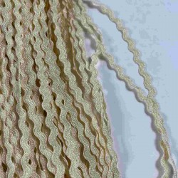 Krem WaveLace Dalgalı Dekoratif Şerit Kenar S&uuml;s&uuml; &ndash; 1 cm İnce Zigzag Şerit 5 Metre-WAVELACE-15