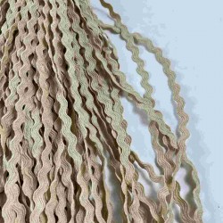 Bej WaveLace Dalgalı Dekoratif Şerit Kenar S&uuml;s&uuml; &ndash; 1 cm İnce Zigzag Şerit 5 Metre-WAVELACE-17