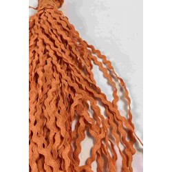 Turuncu WaveLace Dalgalı Dekoratif Şerit Kenar S&uuml;s&uuml; &ndash; 1 cm İnce Zigzag Şerit 5 Metre-WAVELACE-18