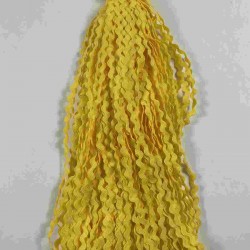 Sarı WaveLace Dalgalı Dekoratif Şerit Kenar S&uuml;s&uuml; &ndash; 1 cm İnce Zigzag Şerit 5 Metre-WAVELACE-19