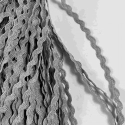 Gri WaveLace Dalgalı Dekoratif Şerit Kenar S&uuml;s&uuml; &ndash; 1 cm İnce Zigzag Şerit 5 Metre-WAVELACE-2