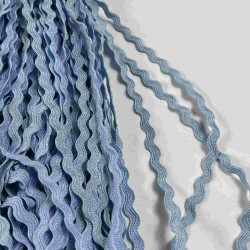 Bebe Mavi WaveLace Dalgalı Dekoratif Şerit Kenar S&uuml;s&uuml; &ndash; 1 cm İnce Zigzag Şerit 5 Metre-WAVELACE-20