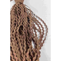 Kahverengi WaveLace Dalgalı Dekoratif Şerit Kenar S&uuml;s&uuml; &ndash; 1 cm İnce Zigzag Şerit 5 Metre-WAVELACE-23