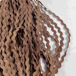 Kahverengi WaveLace Dalgalı Dekoratif Şerit Kenar S&uuml;s&uuml; &ndash; 1 cm İnce Zigzag Şerit 5 Metre-WAVELACE-23