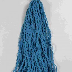 Turkuaz WaveLace Dalgalı Dekoratif Şerit Kenar S&uuml;s&uuml; &ndash; 1 cm İnce Zigzag Şerit 5 Metre-WAVELACE-26