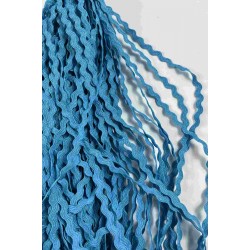 Turkuaz WaveLace Dalgalı Dekoratif Şerit Kenar S&uuml;s&uuml; &ndash; 1 cm İnce Zigzag Şerit 5 Metre-WAVELACE-26
