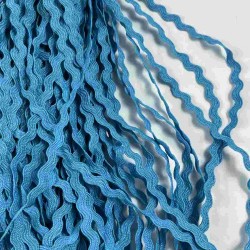 Turkuaz WaveLace Dalgalı Dekoratif Şerit Kenar S&uuml;s&uuml; &ndash; 1 cm İnce Zigzag Şerit 5 Metre-WAVELACE-26