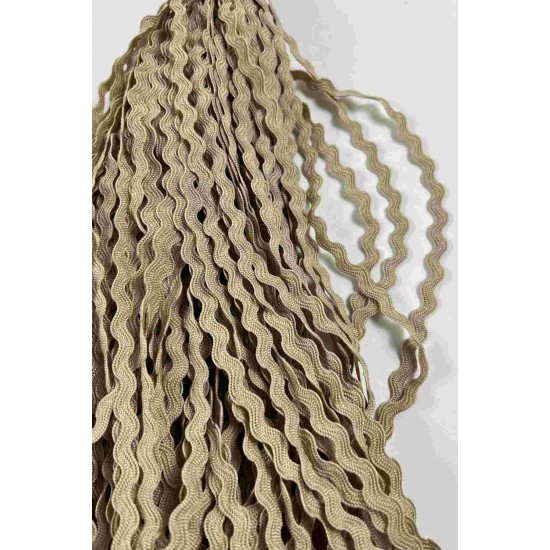 Koyu Vizon WaveLace Dalgalı Dekoratif Şerit Kenar S&uuml;s&uuml; &ndash; 1 cm İnce Zigzag Şerit 5 Metre-WAVELACE-27