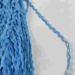 Mavi WaveLace Dalgalı Dekoratif Şerit Kenar S&uuml;s&uuml; &ndash; 1 cm İnce Zigzag Şerit 5 Metre-WAVELACE-3