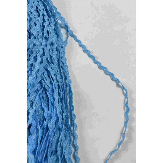 Mavi WaveLace Dalgalı Dekoratif Şerit Kenar S&uuml;s&uuml; &ndash; 1 cm İnce Zigzag Şerit 5 Metre-WAVELACE-3