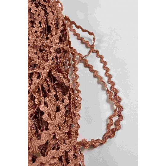 Bakır WaveLace Dalgalı Dekoratif Şerit Kenar S&uuml;s&uuml; &ndash; 1 cm İnce Zigzag Şerit 5 Metre-WAVELACE-4