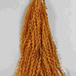 Koyu Turuncu WaveLace Dalgalı Dekoratif Şerit Kenar S&uuml;s&uuml; &ndash; 1 cm İnce Zigzag Şerit 5 Metre-WAVELACE-5