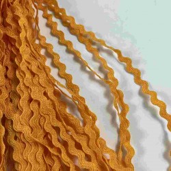 Koyu Turuncu WaveLace Dalgalı Dekoratif Şerit Kenar S&uuml;s&uuml; &ndash; 1 cm İnce Zigzag Şerit 5 Metre-WAVELACE-5