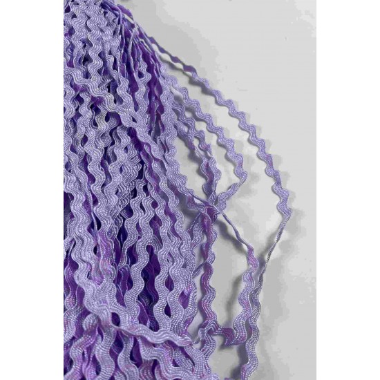 Lila WaveLace Dalgalı Dekoratif Şerit Kenar S&uuml;s&uuml; &ndash; 1 cm İnce Zigzag Şerit 5 Metre-WAVELACE-6