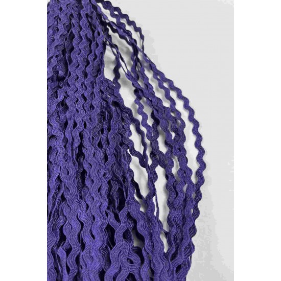 Mor WaveLace Dalgalı Dekoratif Şerit Kenar S&uuml;s&uuml; &ndash; 1 cm İnce Zigzag Şerit 5 Metre-WAVELACE-7