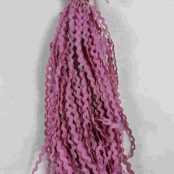 Koyu Pembe WaveLace Dalgalı Dekoratif Şerit Kenar S&uuml;s&uuml; &ndash; 1 cm İnce Zigzag Şerit 5 Metre-WAVELACE-8