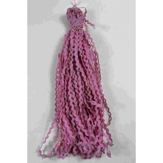 Koyu Pembe WaveLace Dalgalı Dekoratif Şerit Kenar S&uuml;s&uuml; &ndash; 1 cm İnce Zigzag Şerit 5 Metre-WAVELACE-8