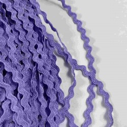 Koyu Lila WaveLace Dalgalı Dekoratif Şerit Kenar S&uuml;s&uuml; &ndash; 1 cm İnce Zigzag Şerit 5 Metre-WAVELACE-9