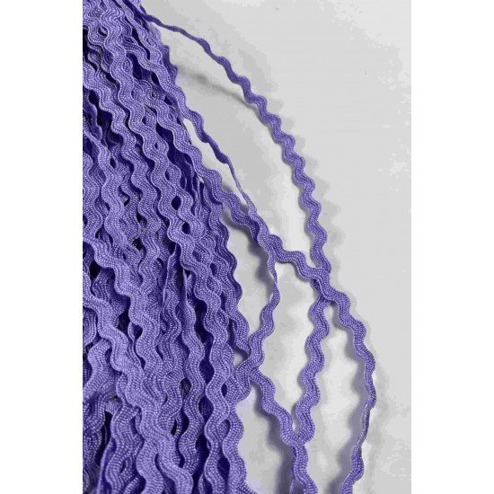 Koyu Lila WaveLace Dalgalı Dekoratif Şerit Kenar S&uuml;s&uuml; &ndash; 1 cm İnce Zigzag Şerit 5 Metre-WAVELACE-9