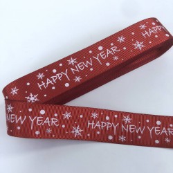 Kırmızı Happy New Year Yazılı Yeniyıl Kurdelesi-YENI-1011 Kırmızı Happy New Year Yazılı Yeniyıl Kurdelesi-YENI-1011