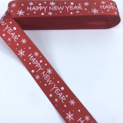 Kırmızı Happy New Year Yazılı Yeniyıl Kurdelesi-YENI-1011 Kırmızı Happy New Year Yazılı Yeniyıl Kurdelesi-YENI-1011