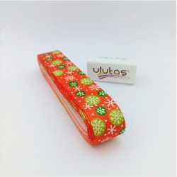 Yeşil Kar Tanesi Kırmızı Yılbaşı Kurdelesi-YENI-1014