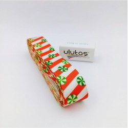 Kırmızı &Ccedil;apraz &Ccedil;izgili Yeniyıl Kurdelesi-YENI-1017