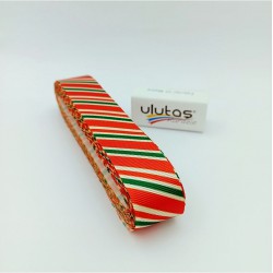 Yeşil Kırmızı İnce &Ccedil;izgili Yeniyıl Kurdelesi-YENI-1044