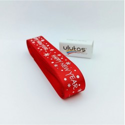 Happy New Year Beyaz Yazılı Yılbaşı Kurdelesi-YENI-1046