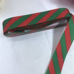 Yeniyıl S&uuml;sleme Paketleme Kurdelesi Yeşil Kırmızı &Ccedil;izgili-YENI-1072