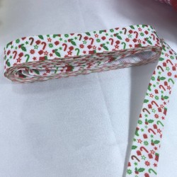 Yeniyıl S&uuml;sleme Paketleme Kurdelesi Beyaz Desenli-YENI-1079