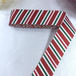 Yeniyıl S&uuml;sleme Paketleme Kurdelesi Kırmızı &Ccedil;izgili 4 Cm-YENI-1081