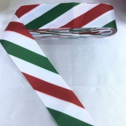 Yeniyıl S&uuml;sleme Paketleme Kurdelesi Yeşil &Ccedil;izgili 4 Cm-YENI-1082