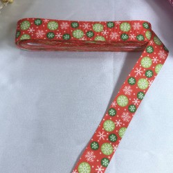 2023 Süsleme Hediye Paketleme Kurdelesi Yeşil Kırmızı Kar Tanesi-YENI-1087
