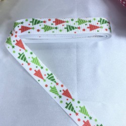 2023 Süsleme Hediye Paketleme Kurdelesi Yeşil Kırmızı Çam Ağacı-YENI-1090