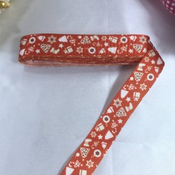 2023 Süsleme Hediye Paketleme Kurdelesi Kırmızı Hediye Desenli-YENI-1091