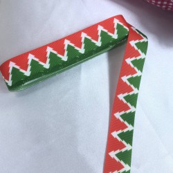 2023 Süsleme Hediye Paketleme Kurdelesi Kırmızı Yeşil Çam Ağacı-YENI-1098