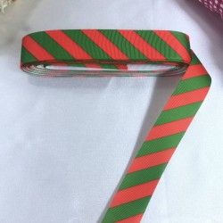 2023 Süsleme Hediye Paketleme Kurdelesi Yeşil Kırmızı Yatay Çizgili-YENI-1100