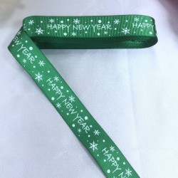 2023 Süsleme Hediye Paketleme Kurdelesi Yeşil Happy New Year-YENI-1102