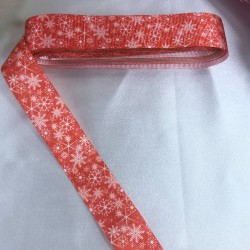 Yeniyıl 2023 Hediye Paketleme Kurdelesi Kırmızı Kar Tanesi-YENI-1104