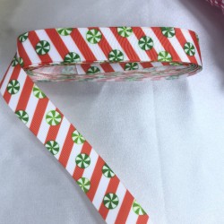 Yeniyıl 2023 Hediye Paketleme Kurdelesi Şekerleme Desenli-YENI-1105